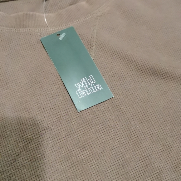 WILD FABLE Men's Small light brown long sleeved shirt waffle tan beige - Picture 6 of 11